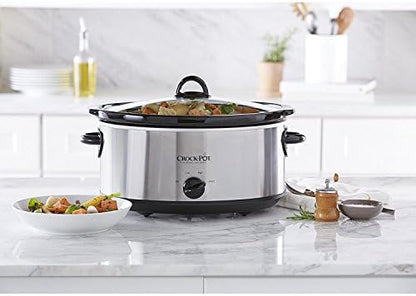 Crock-Pot 7 Quart Oval Manual Slow Cooker – Stainless Steel