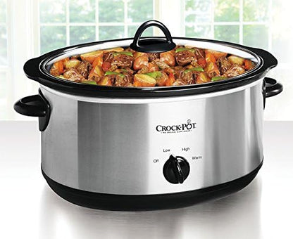 Crock-Pot 7 Quart Oval Manual Slow Cooker – Stainless Steel