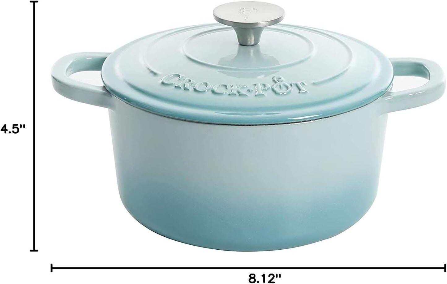 Crock-Pot 3 Quart Enameled Cast Iron Dutch Oven – Aqua