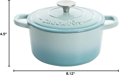 Crock-Pot 3 Quart Enameled Cast Iron Dutch Oven – Aqua